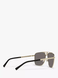 Versace rectangular sunglasses pale gold mirror grey - British product