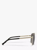 Versace rectangular sunglasses pale gold mirror grey - British product