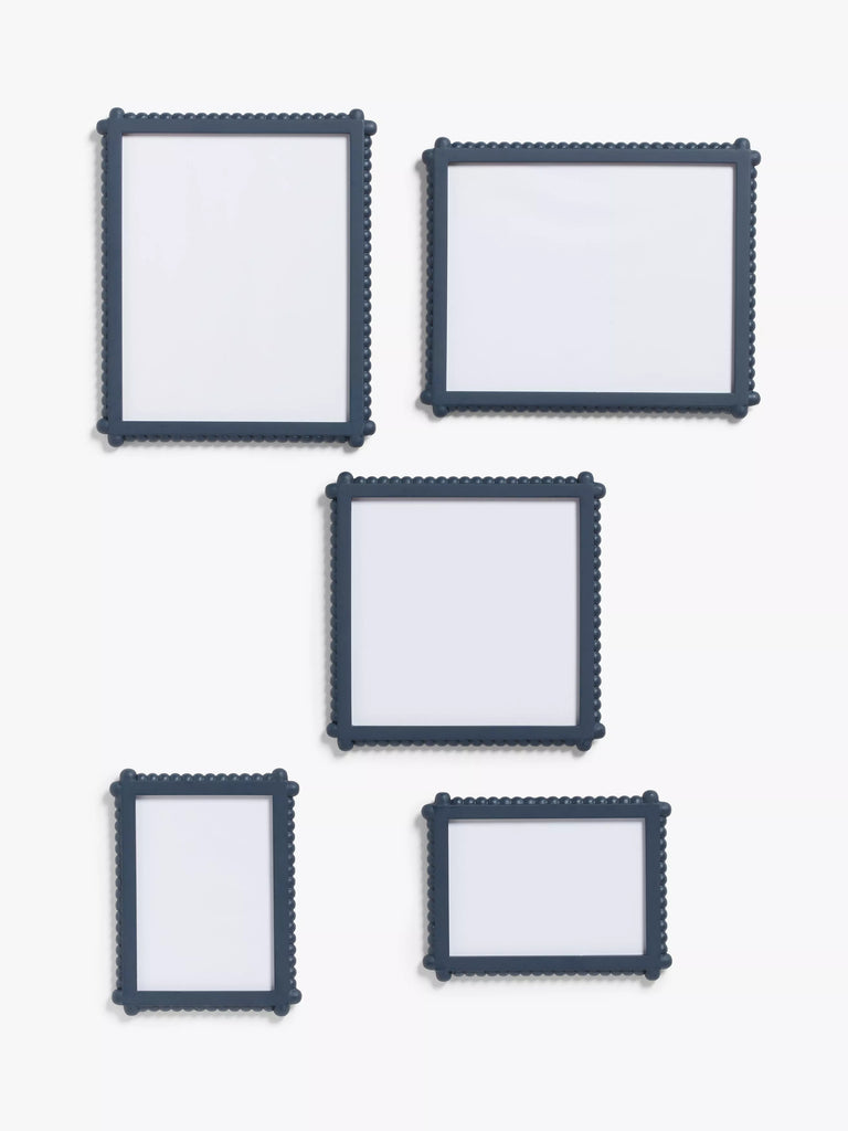 John Lewis Gallery Set Multi-aperture Beaded Photo Frames, 5 Photo, Blue