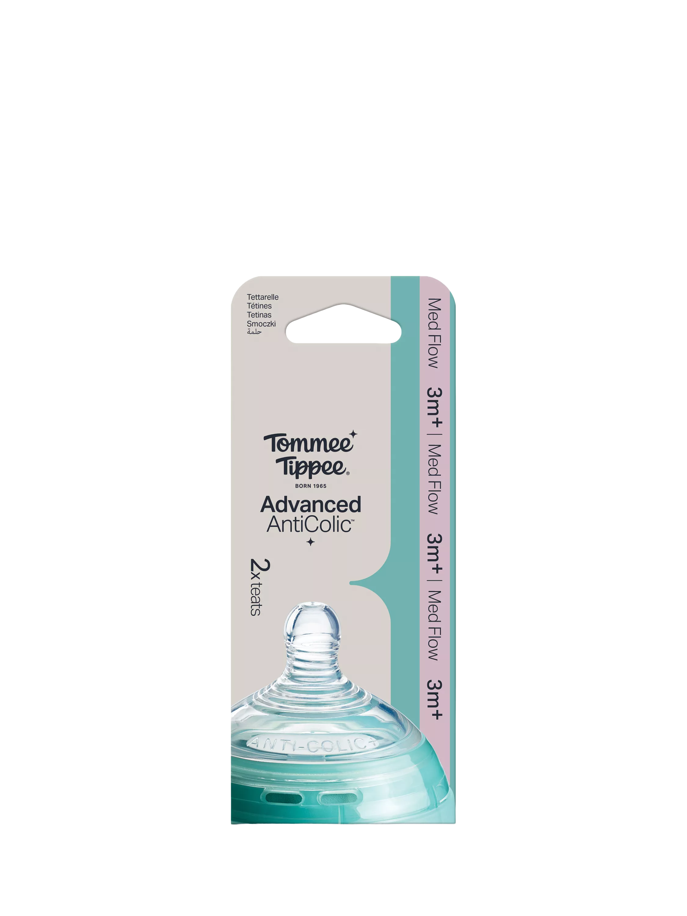 Tommee Tippee medium flow baby bottle teats pack of 2 (British brand)