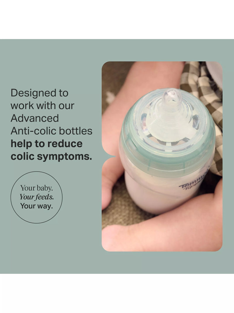 Tommee Tippee medium flow baby bottle teats pack of 2 (British brand)