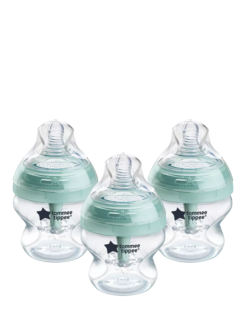 Tommee Tippee Advanced Anti-Colic Baby Bottles with Slow Flow Teats Pack of 3 150ml (British brand)