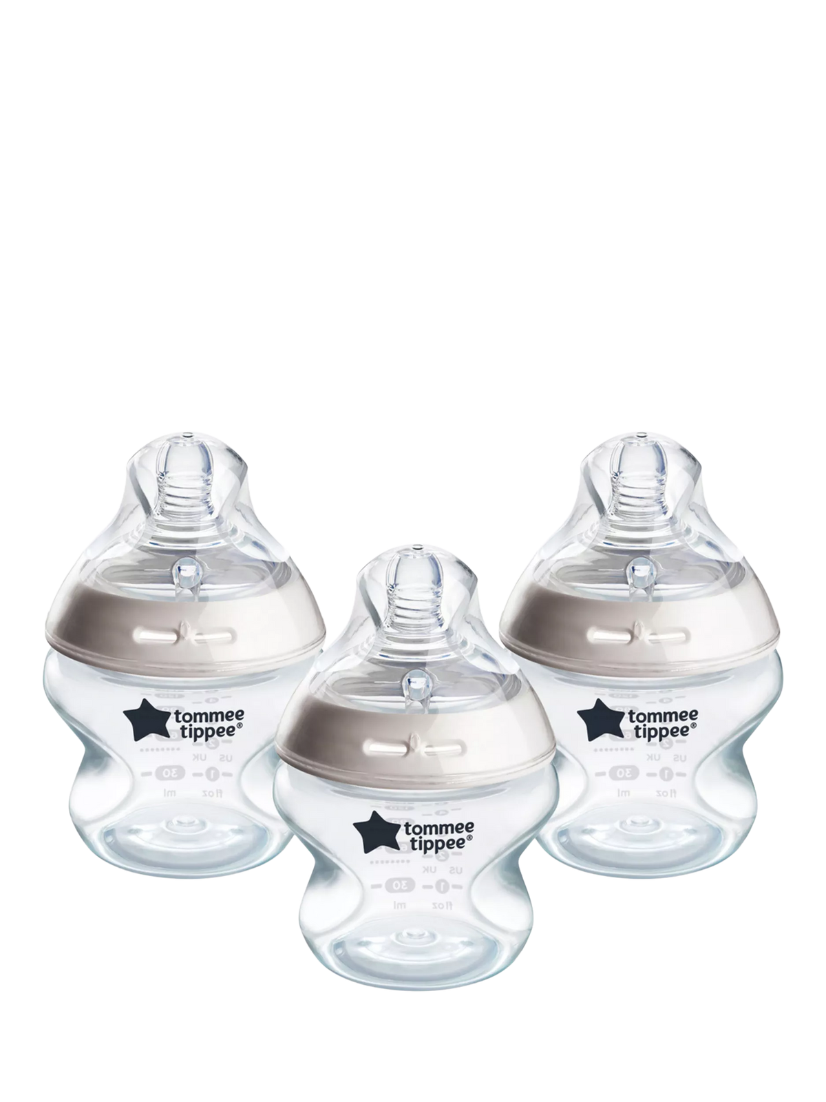 Tommee Tippee baby bottles with anti-colic teats, pack of 3, 150ml (British brand)
