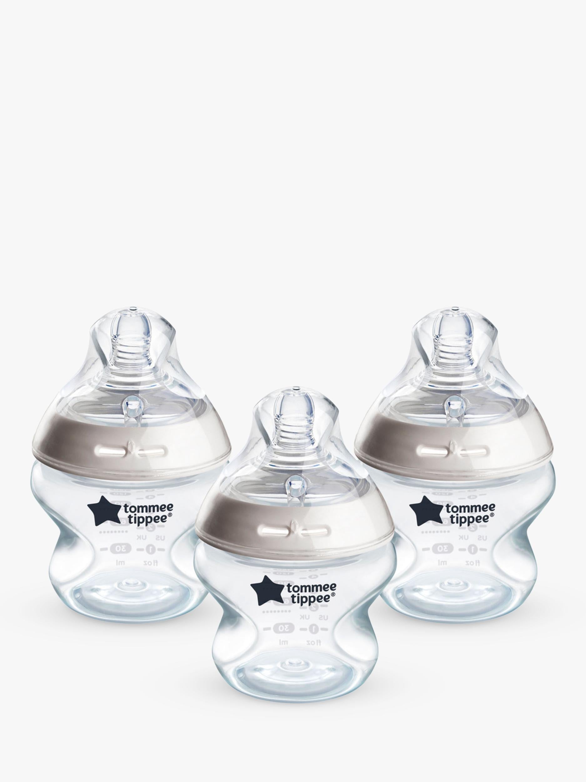 Tommee Tippee baby bottles with anti-colic teats, pack of 3, 150ml (British brand)