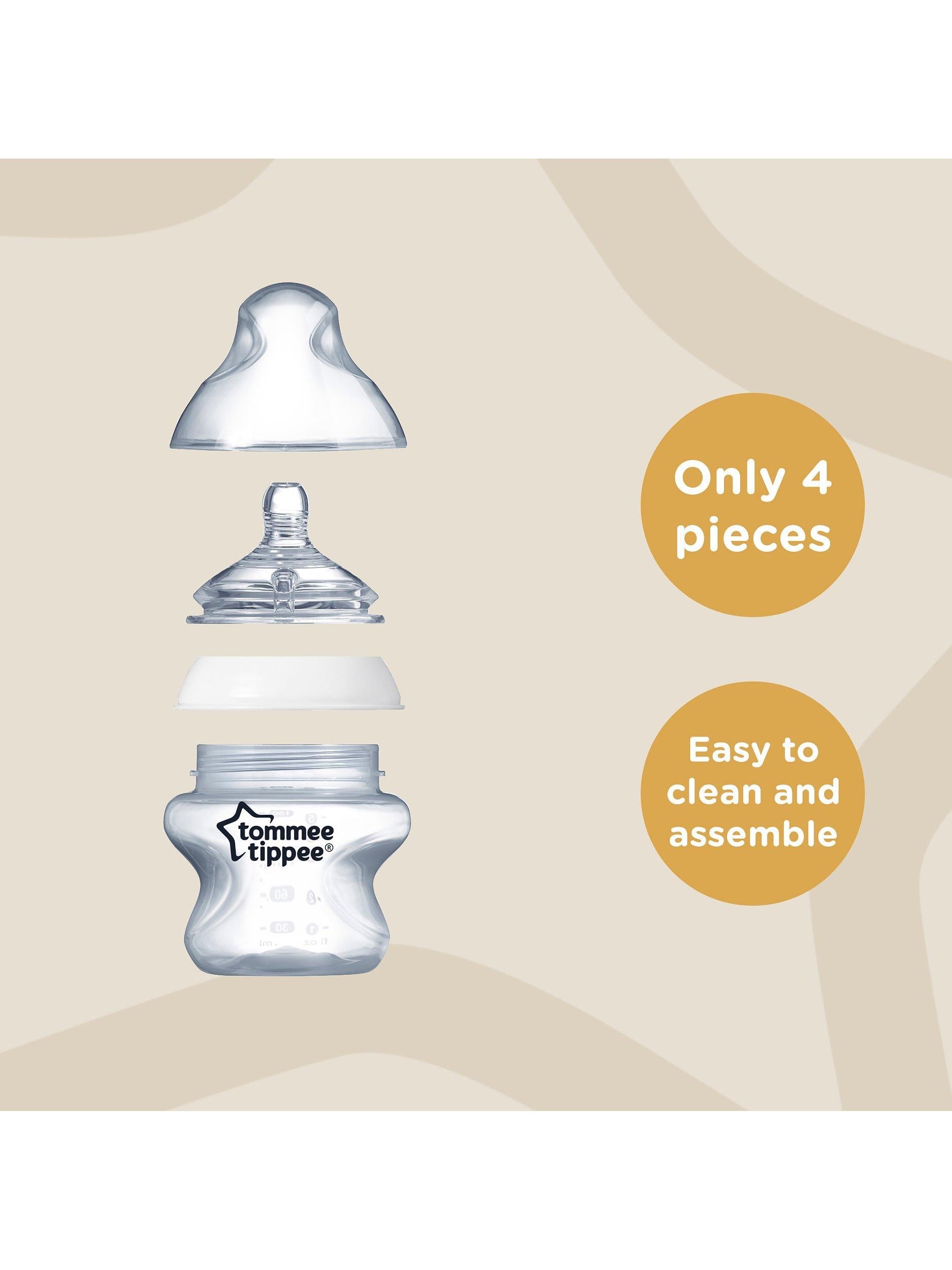 Tommee Tippee baby bottles with anti-colic teats, pack of 3, 150ml (British brand)