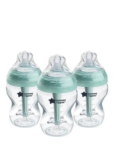 John Lewis Tommee Tippee Advanced Anti-kolikk babyflasker med sakte flyt-smokker, Pakke med 3, 260ml- Kjøp online hos McGrocer