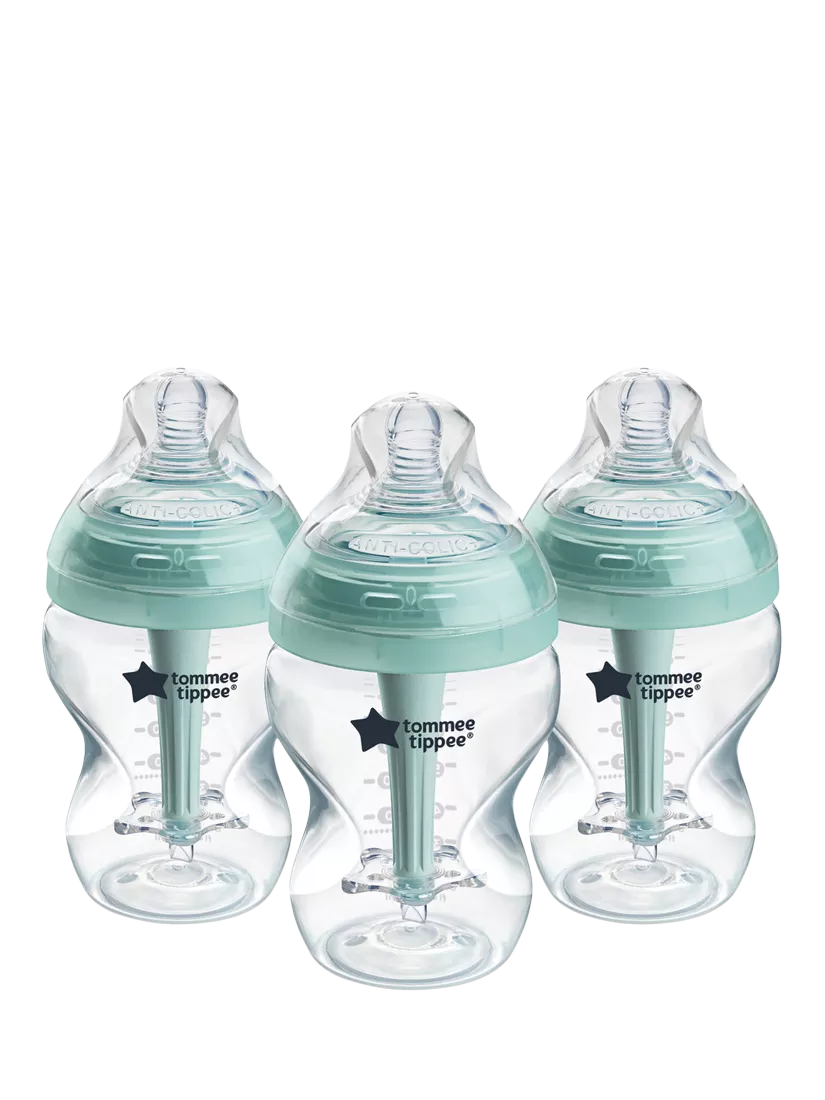 Tommee Tippee Advanced Anti-Colic Baby Bottles with Slow Flow Teats Pack of 3 260ml (British brand)