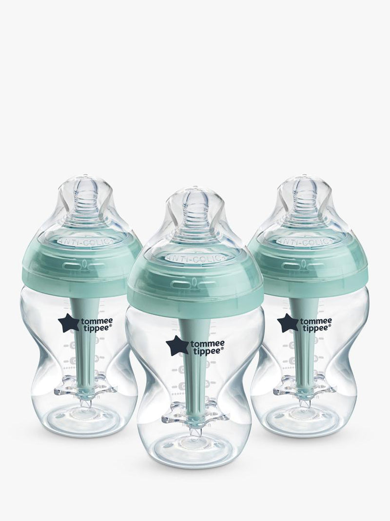 Tommee Tippee Advanced Anti-Colic Baby Bottles with Slow Flow Teats Pack of 3 260ml (British brand)