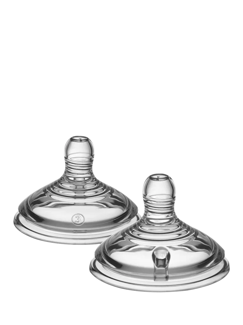 Tommee Tippee anti-colic fast flow silicone baby bottle teats pack of 2 (British brand)