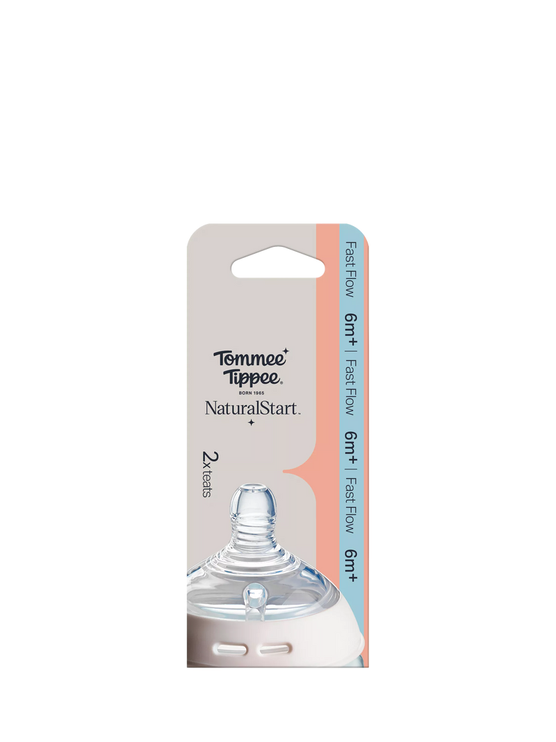 Tommee Tippee anti-colic fast flow silicone baby bottle teats pack of 2 (British brand)