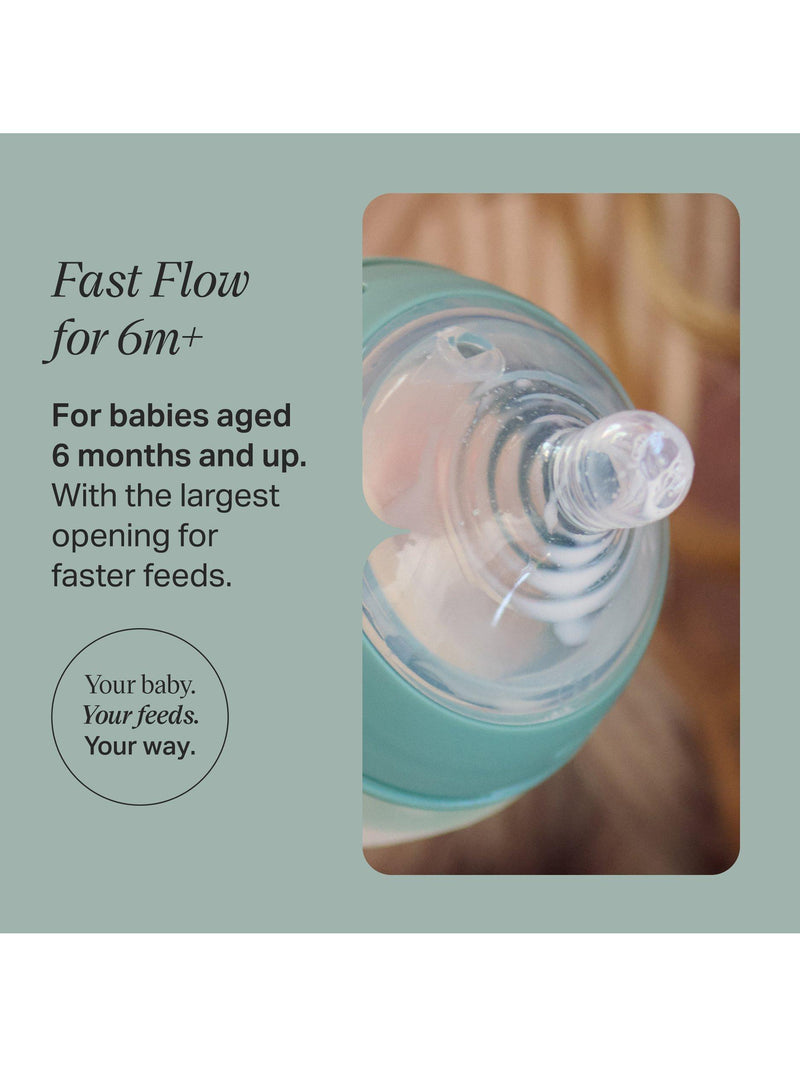 Tommee Tippee anti-colic fast flow silicone baby bottle teats pack of 2 (British brand)