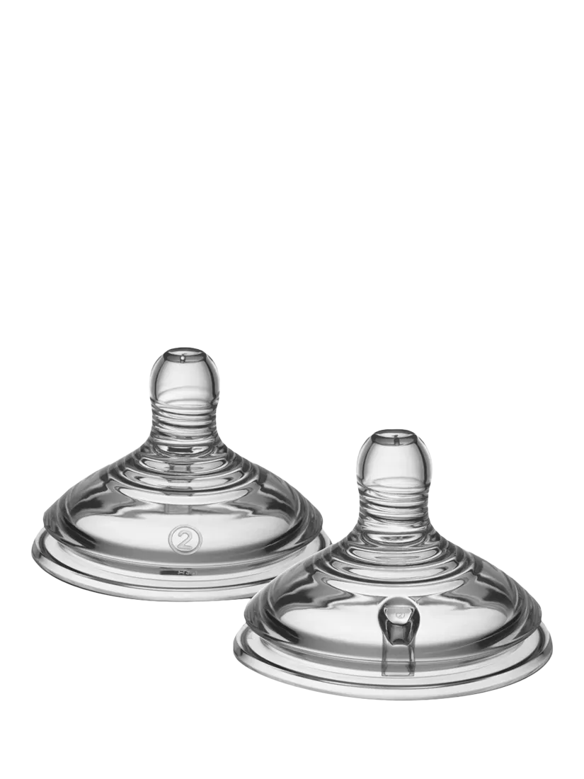 Tommee Tippee medium flow baby bottle teats pack of 2 (British brand)