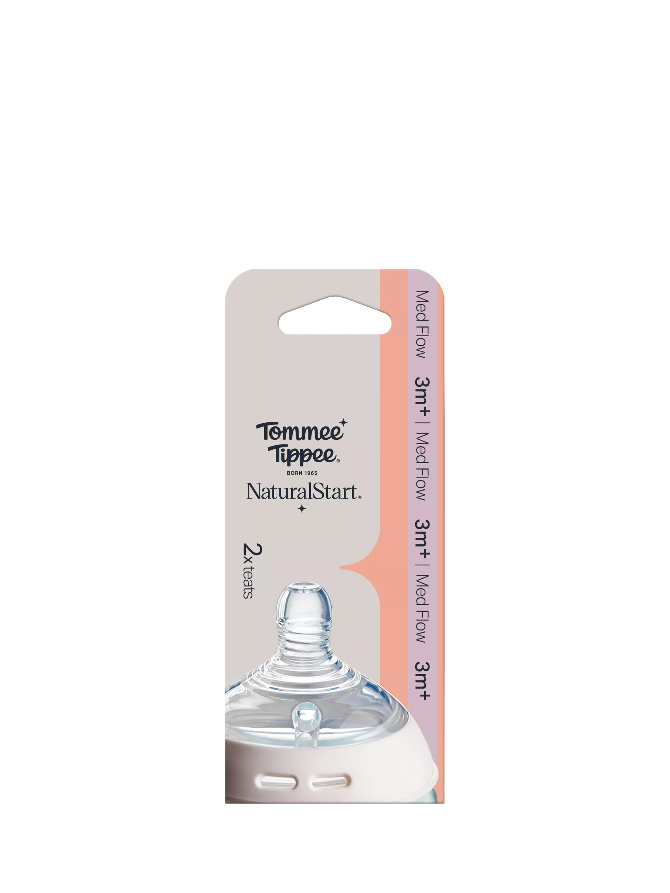 Tommee Tippee medium flow baby bottle teats pack of 2 (British brand)