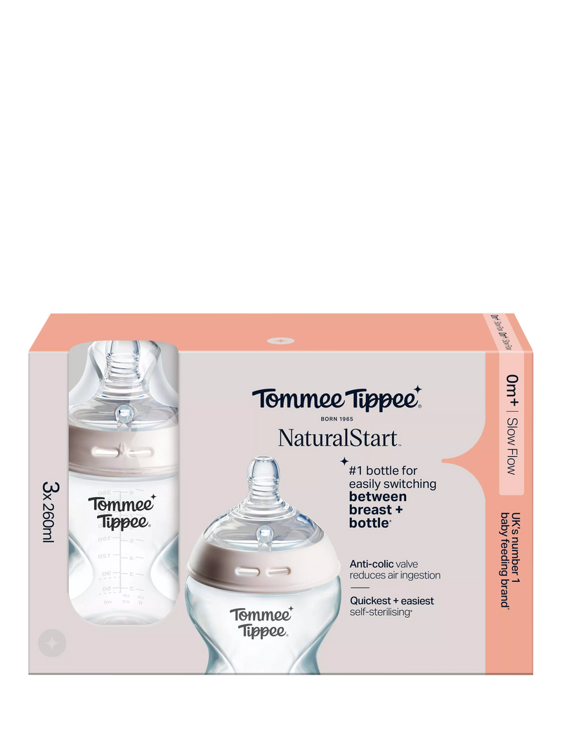 Tommee Tippee baby bottle with slow flow teats 260ml (British brand)