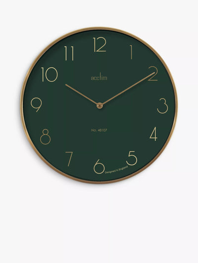 John Lewis Acctim Madison Analogue Quartz Wall Clock Urban Jungle/Gold 35cm- Buy online at McGrocer