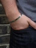 Hoxton London men's brick pattern bar link bracelet silver - British product
