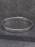 Hoxton London men's brick pattern bar link bracelet silver - British product