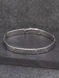 Hoxton London men's brick pattern bar link bracelet silver - British product