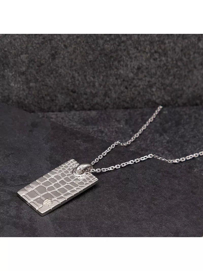 Hoxton London sterling silver dog tag pendant necklace, UK version