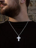 Hoxton London cross pendant necklace crocodile pattern sterling silver (British brand)