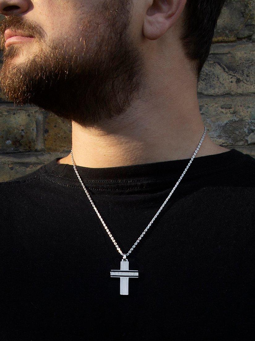 Hoxton London cross pendant necklace silver - British product