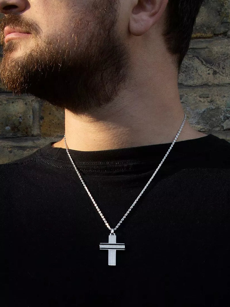Hoxton London cross pendant necklace silver - British product