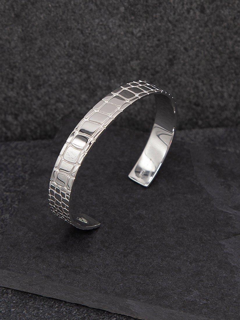 Hoxton London sterling silver crocodile cuff bangle (British brand)