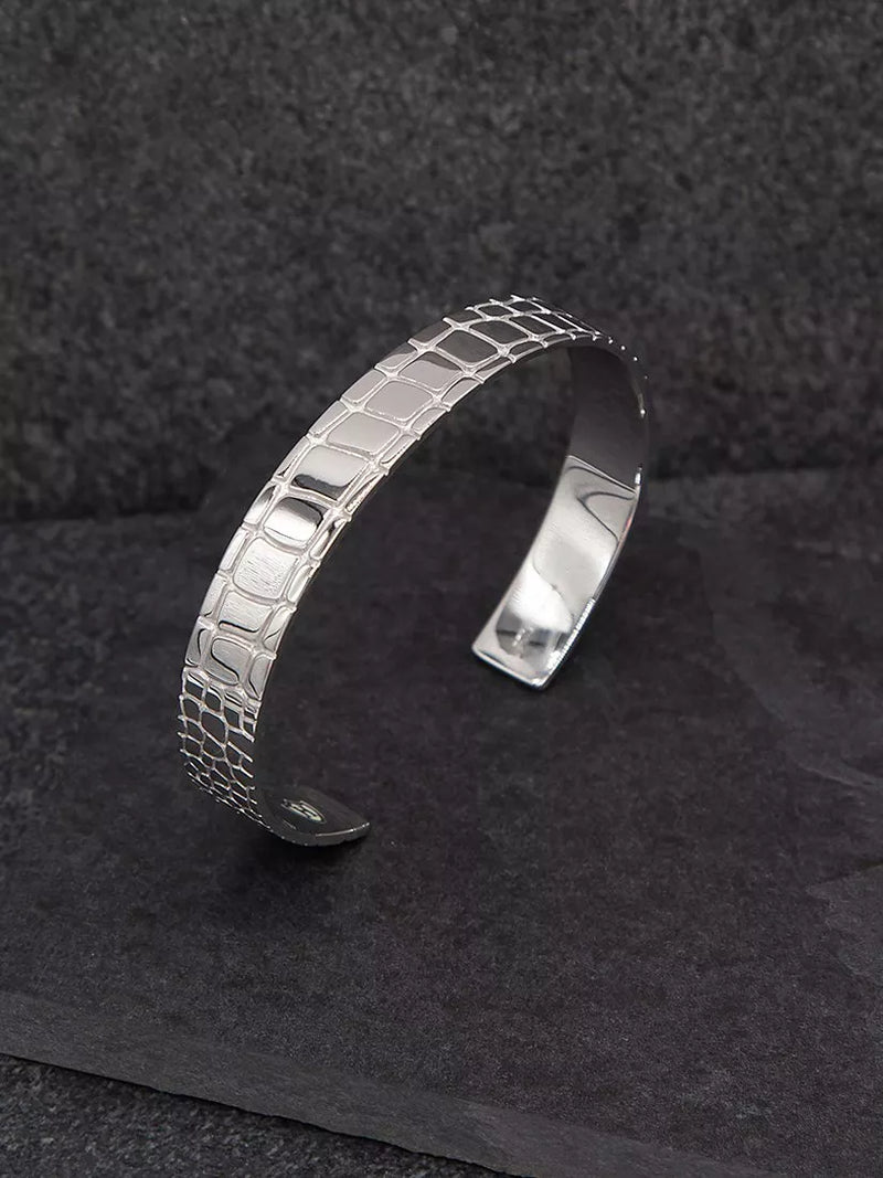 Hoxton London sterling silver crocodile cuff bangle (British brand)