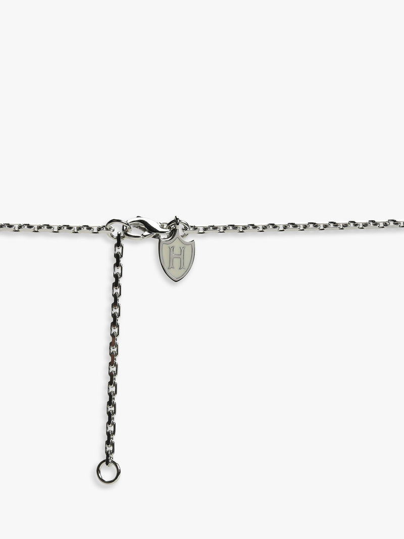 Hoxton London herringbone rectangle pendant necklace silver, imported from the UK