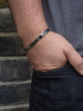 Hoxton London oxidised bar link bracelet sterling silver (British brand)