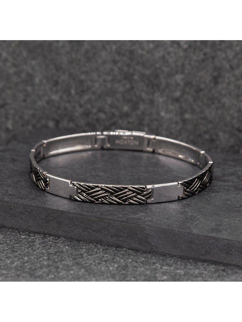 Hoxton London oxidised bar link bracelet sterling silver (British brand)