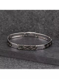 Hoxton London oxidised bar link bracelet sterling silver (British brand)