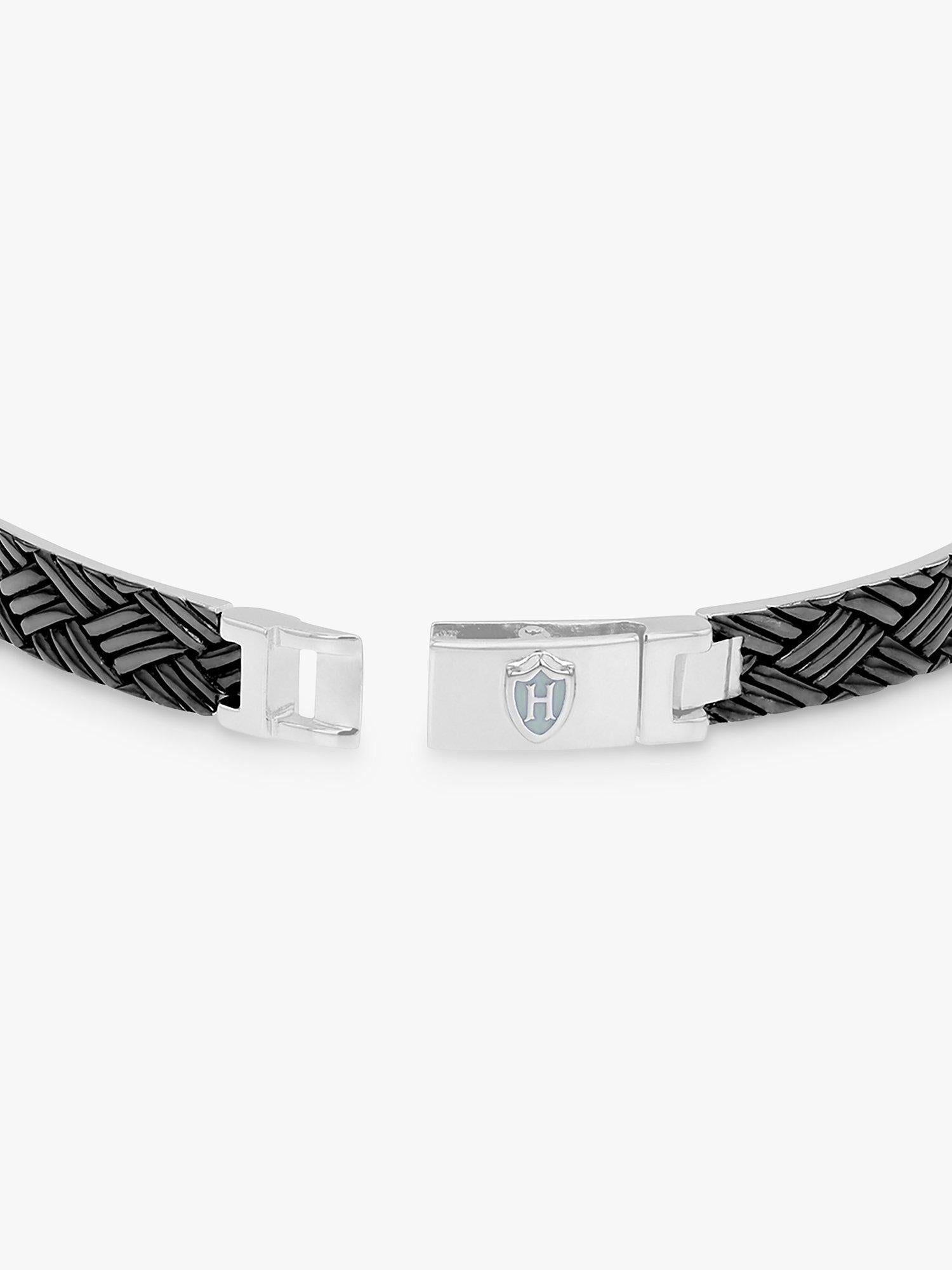 Hoxton London oxidised bar link bracelet sterling silver (British brand)
