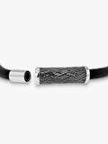 Hoxton London men's woven silver and leather bracelet (British brand)