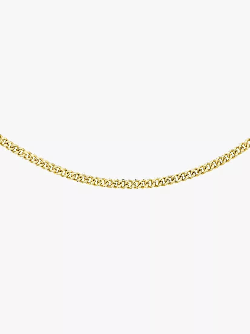 IBB 9ct gold diamond cut curb chain 51cm (British brand)