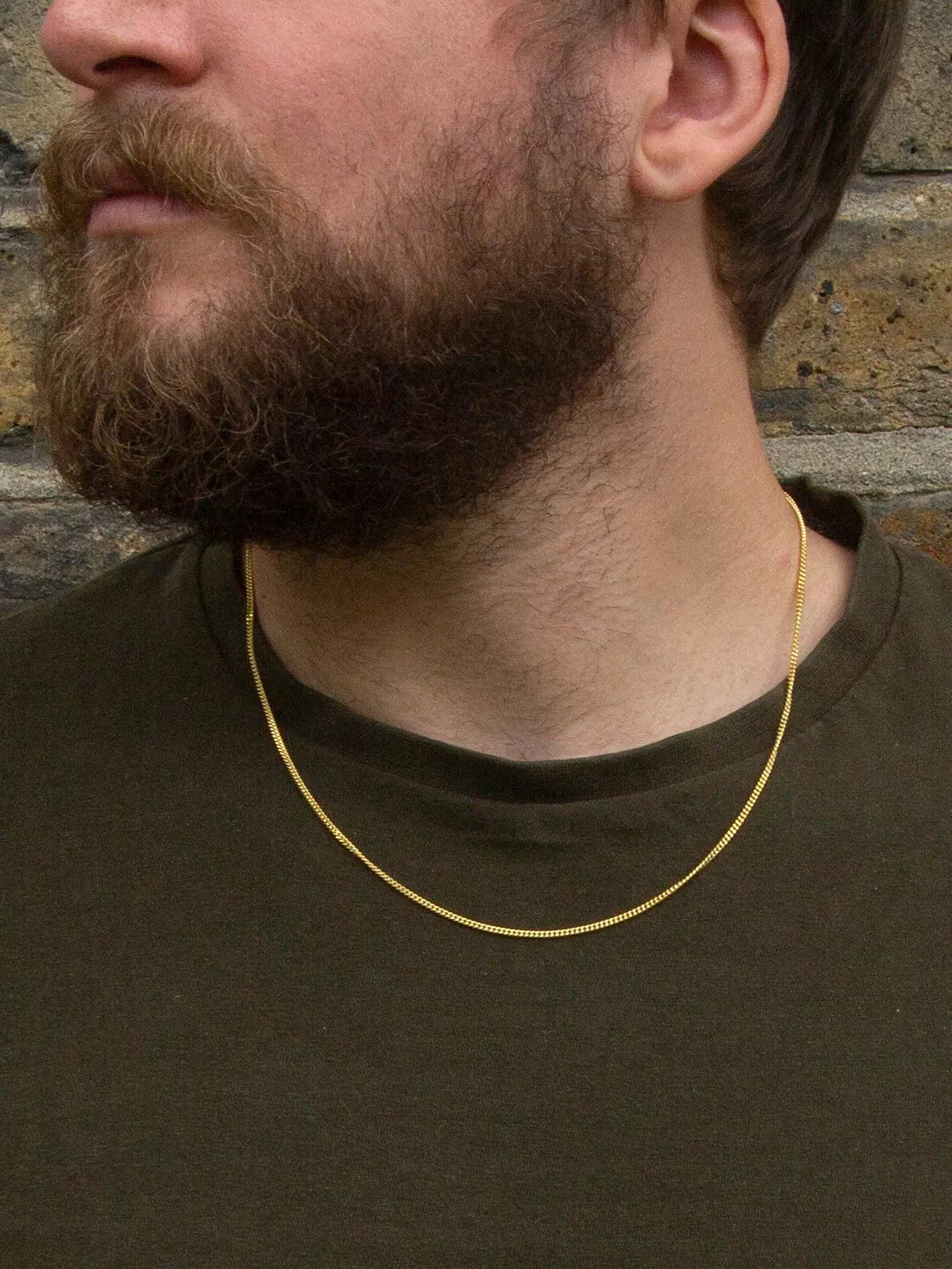 IBB 9ct gold diamond cut curb chain 51cm (British brand)