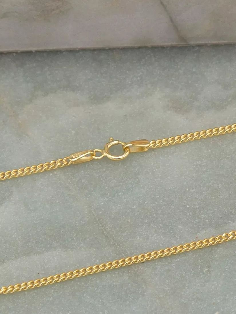 IBB 9ct gold diamond cut curb chain 51cm (British brand)