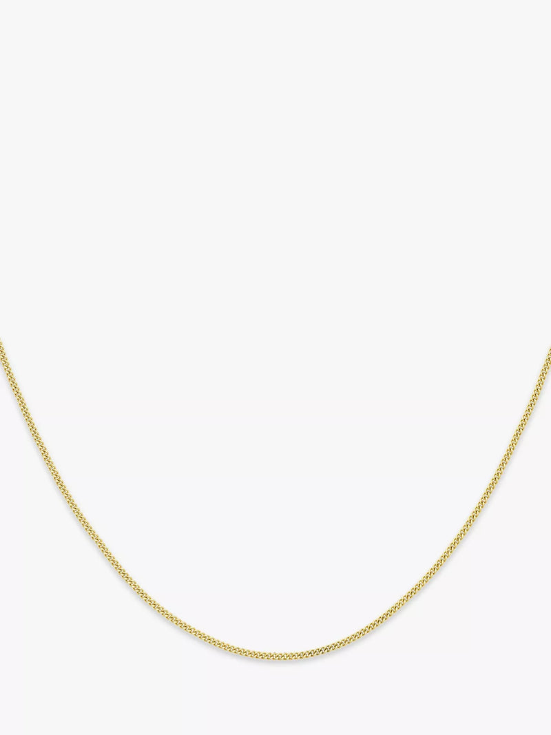 IBB 9ct gold diamond cut curb chain 51cm (British brand)