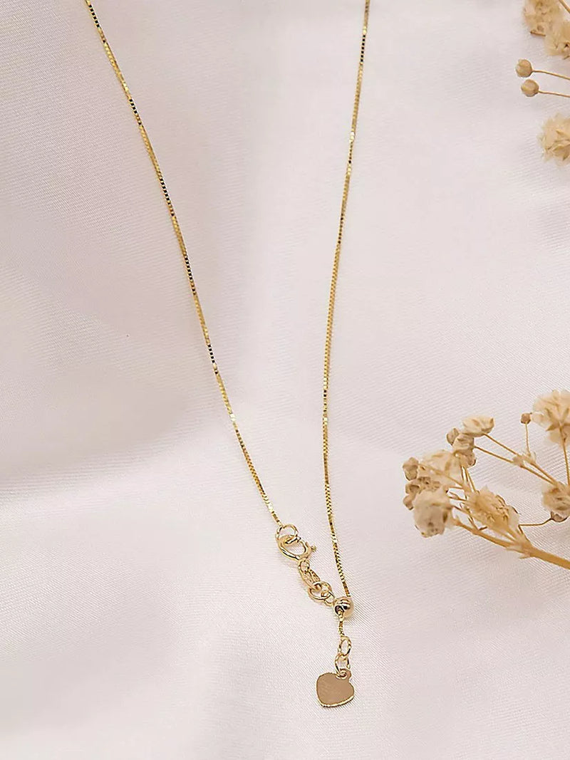 IBB 18ct gold heart slide necklace 56cm chain, imported from the UK