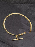 IBB 9ct gold hollow T-bar curb chain bracelet 19cm, UK version
