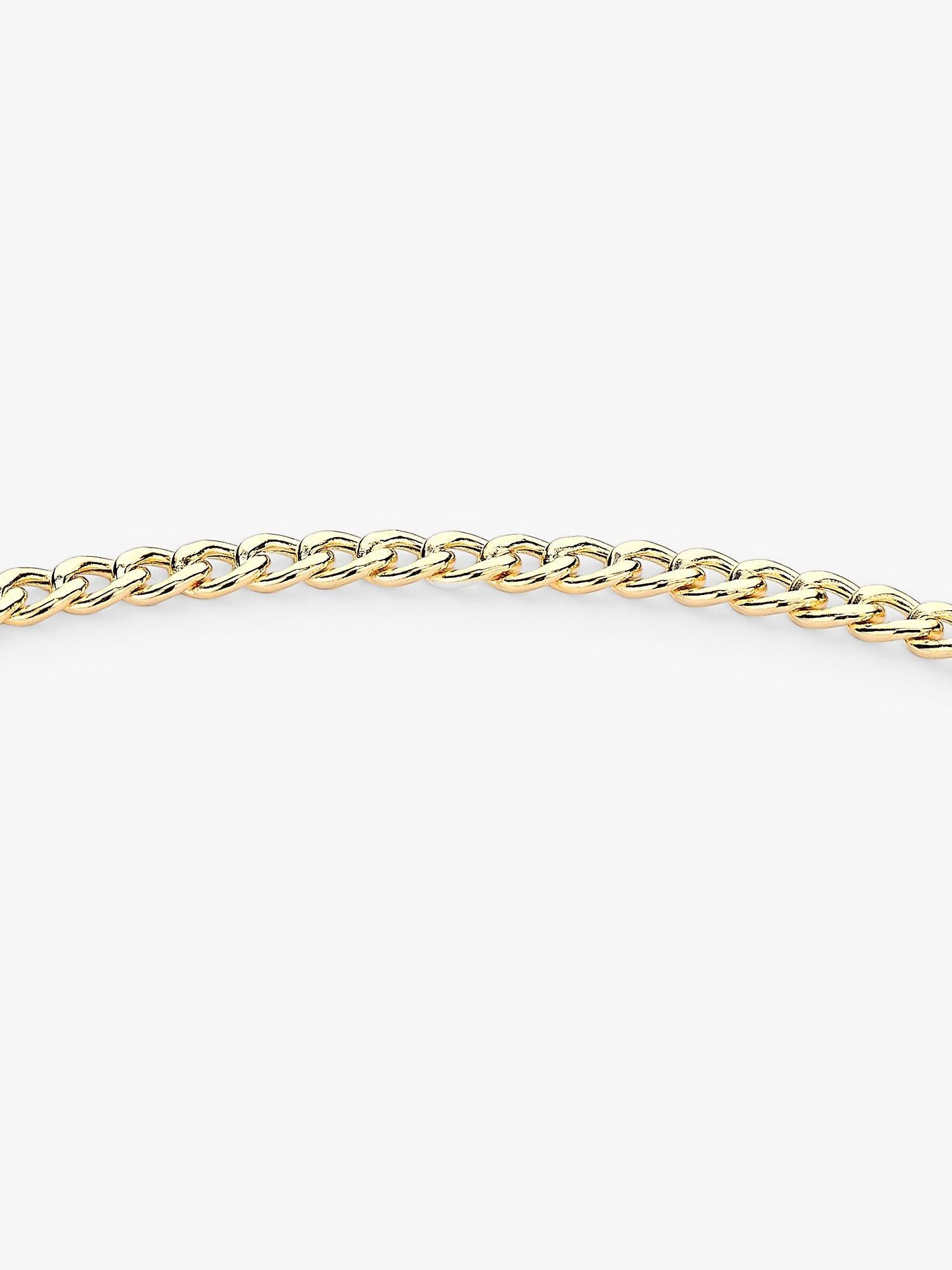 IBB 9ct gold hollow T-bar curb chain bracelet 19cm, UK version