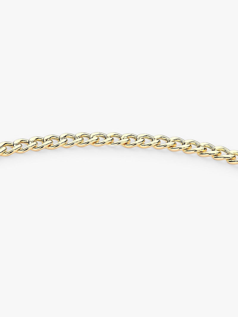 IBB 9ct gold hollow T-bar curb chain bracelet 19cm, UK version