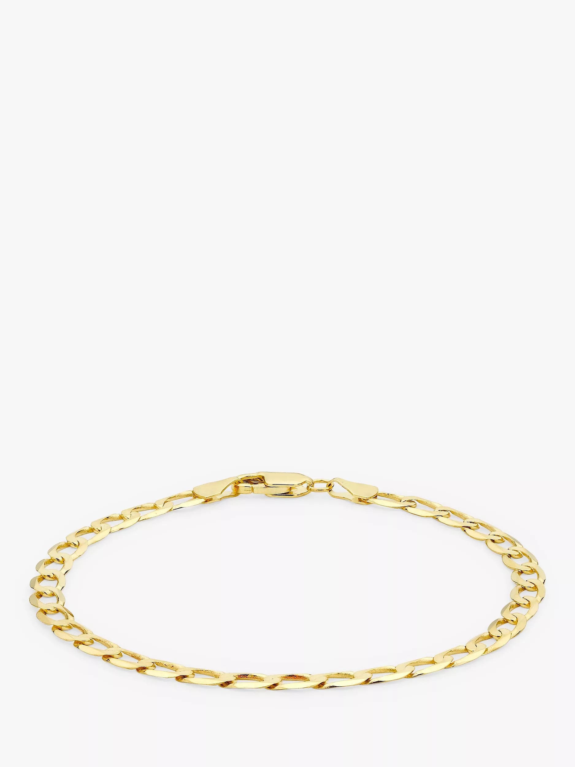 IBB 9ct gold diamond cut curb chain bracelet (British brand)
