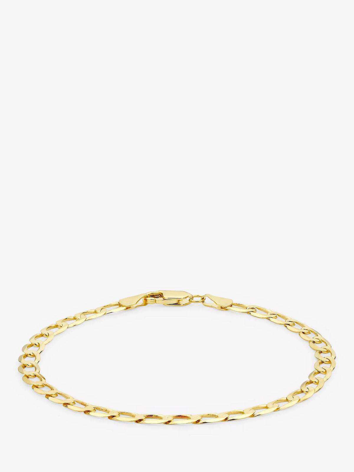 IBB 9ct gold diamond cut curb chain bracelet (British brand)