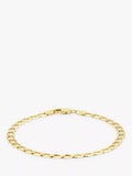IBB 9ct gold diamond cut curb chain bracelet (British brand)