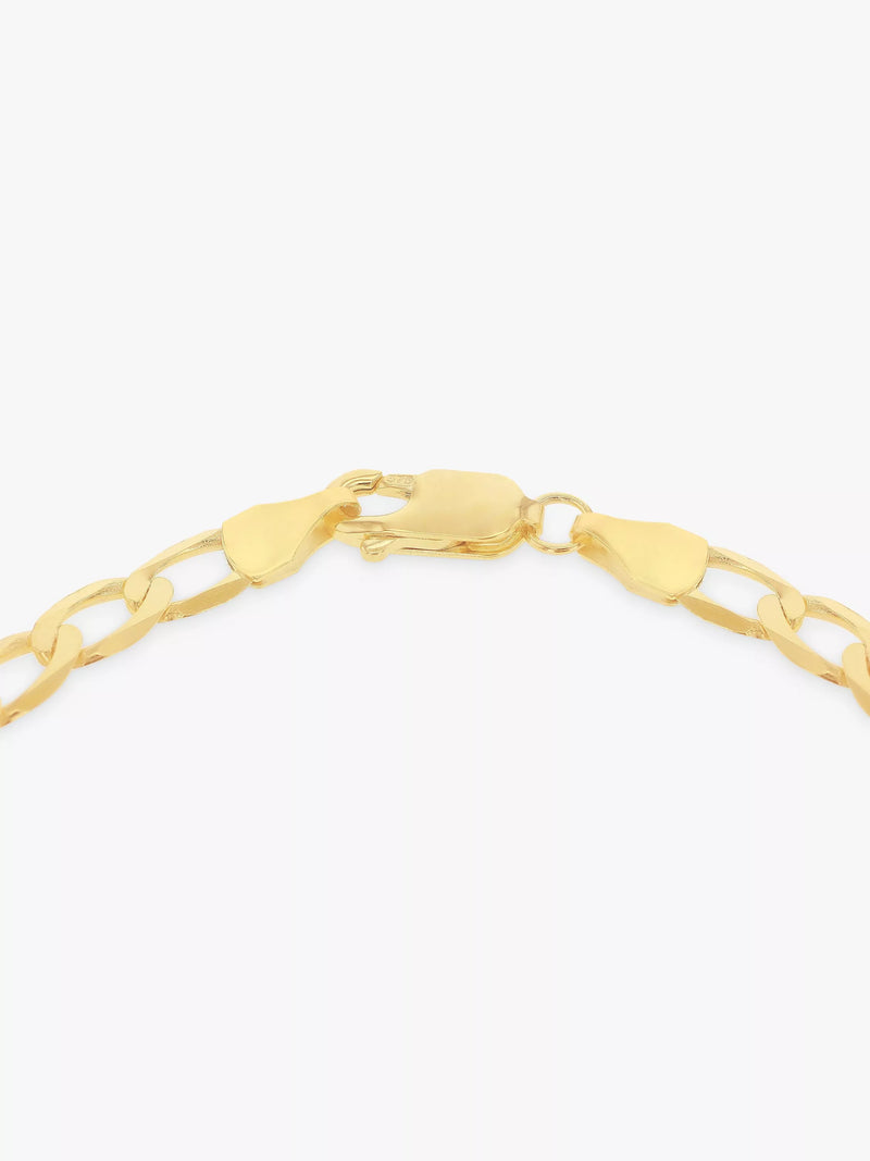 IBB 9ct gold diamond cut curb chain bracelet (British brand)
