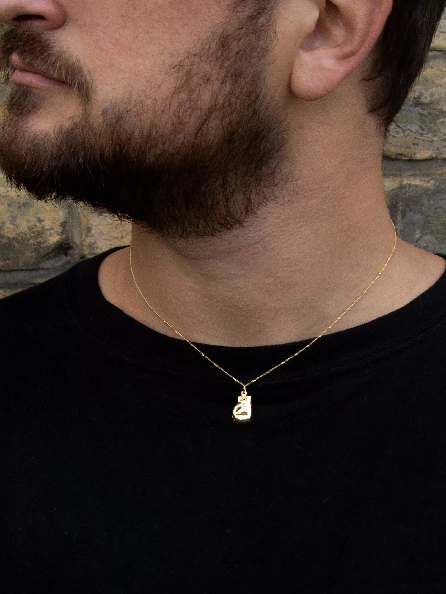 IBB 9ct gold boxing glove pendant necklace, imported from the UK