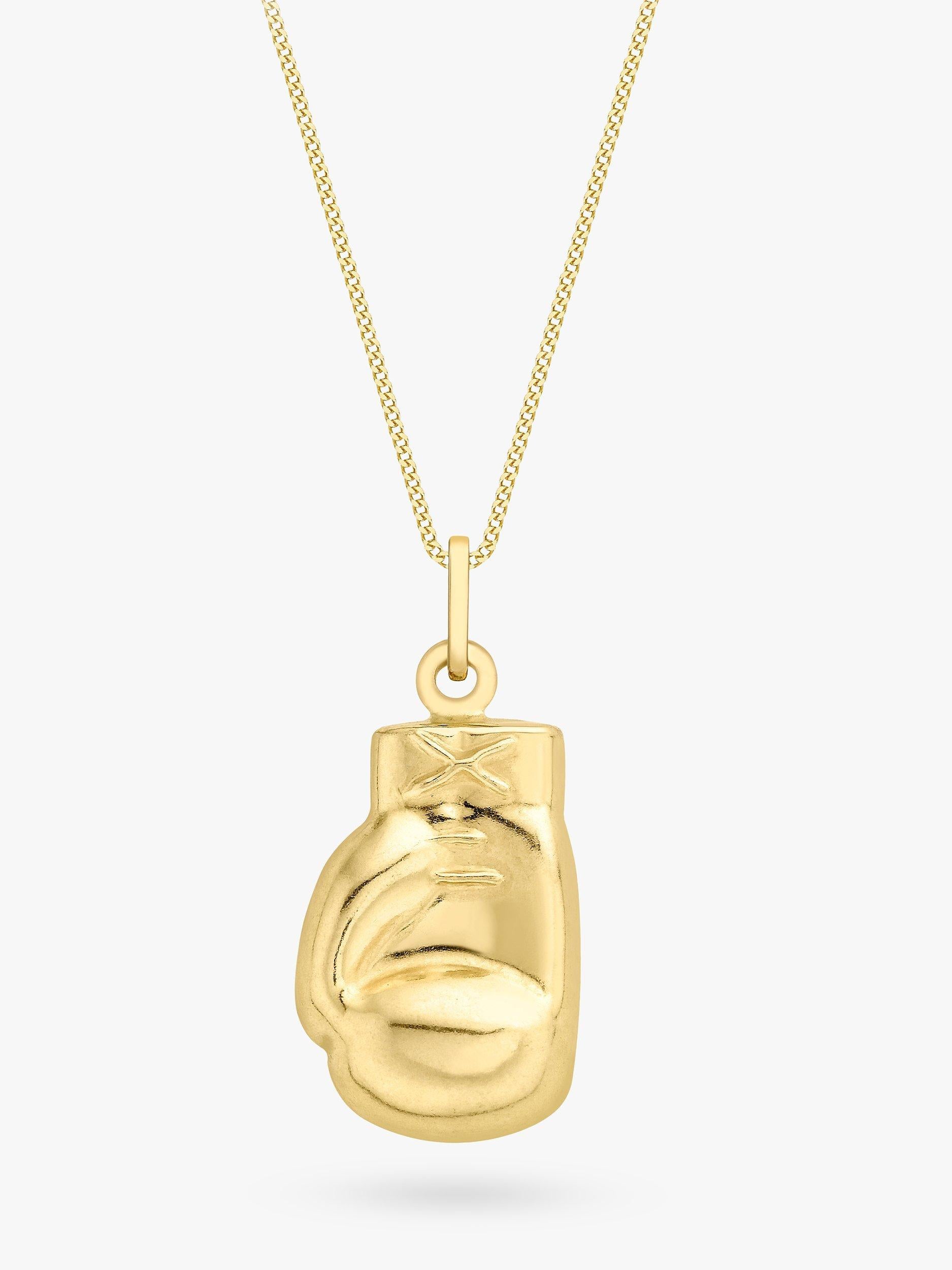 IBB 9ct gold boxing glove pendant necklace, imported from the UK