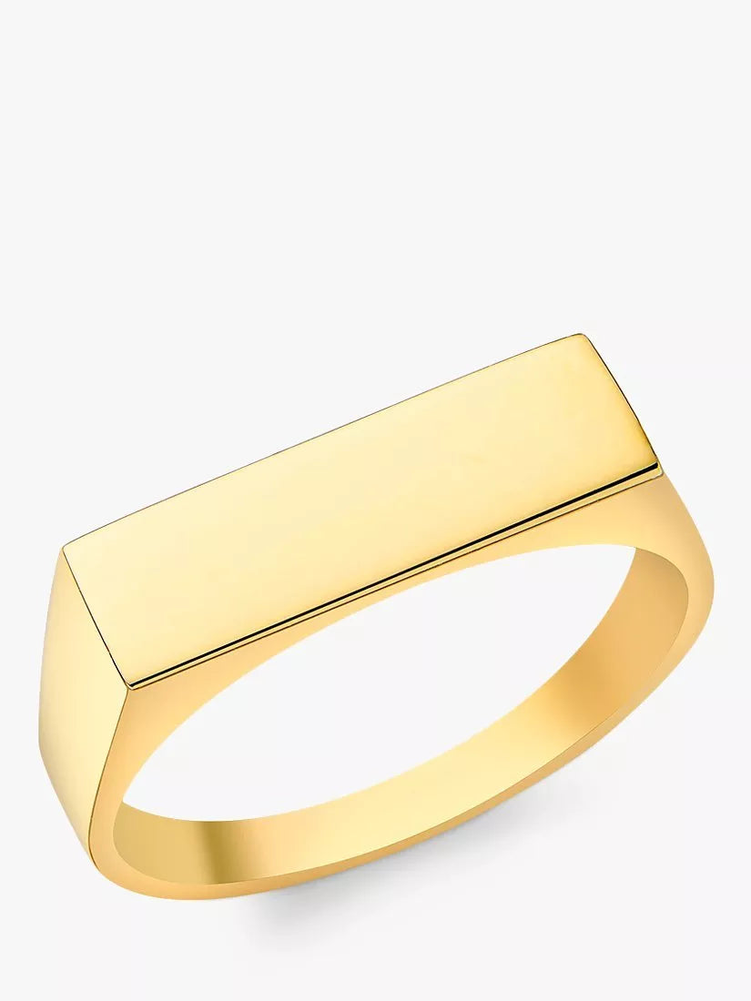 IBB Personalised 9ct Gold Unisex Rectangular Signet Ring
