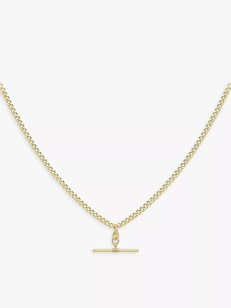 IBB gold chain necklace t-bar pendant 46cm, imported from the UK
